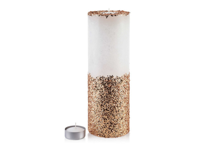 Lampion Élégant en Diamant - Blanc avec Cristaux Dorés, 120x360mm - TCM8764 - Mondex