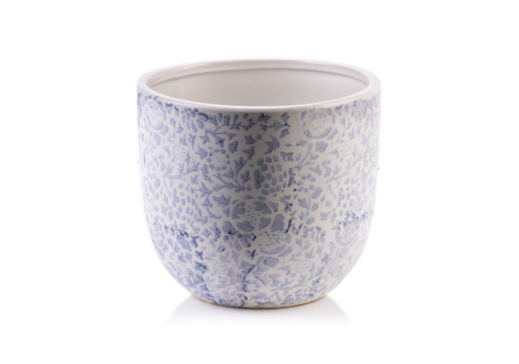 Cache-pot YANDA BLUE - Céramique décorative 17 x 15,5 cm - HTTS4487 - Mondex
