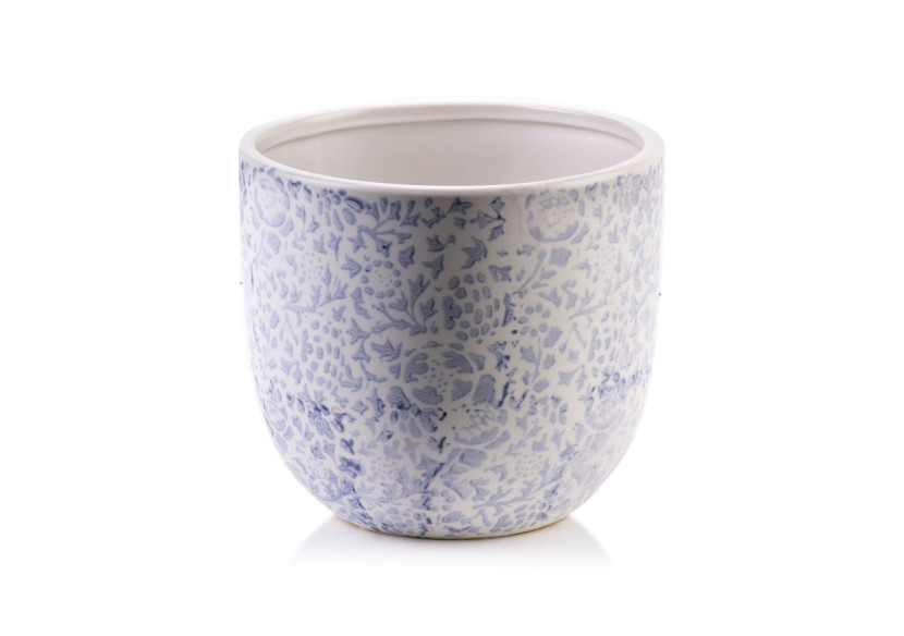 Cache-pot YANDA BLUE - Céramique décorative 17 x 15,5 cm - HTTS4487 - Mondex