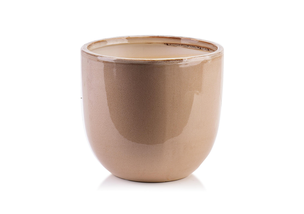 Cache-pot YANDA BEIGE - Élégance céramique 17 x 15,5 cm - HTTS4517 - Mondex