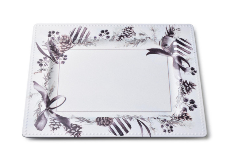 Support décoratif festif BLANCHE - 31,5x25xh1,5cm pratique - HTOS9448-SW-PRO - Mondex