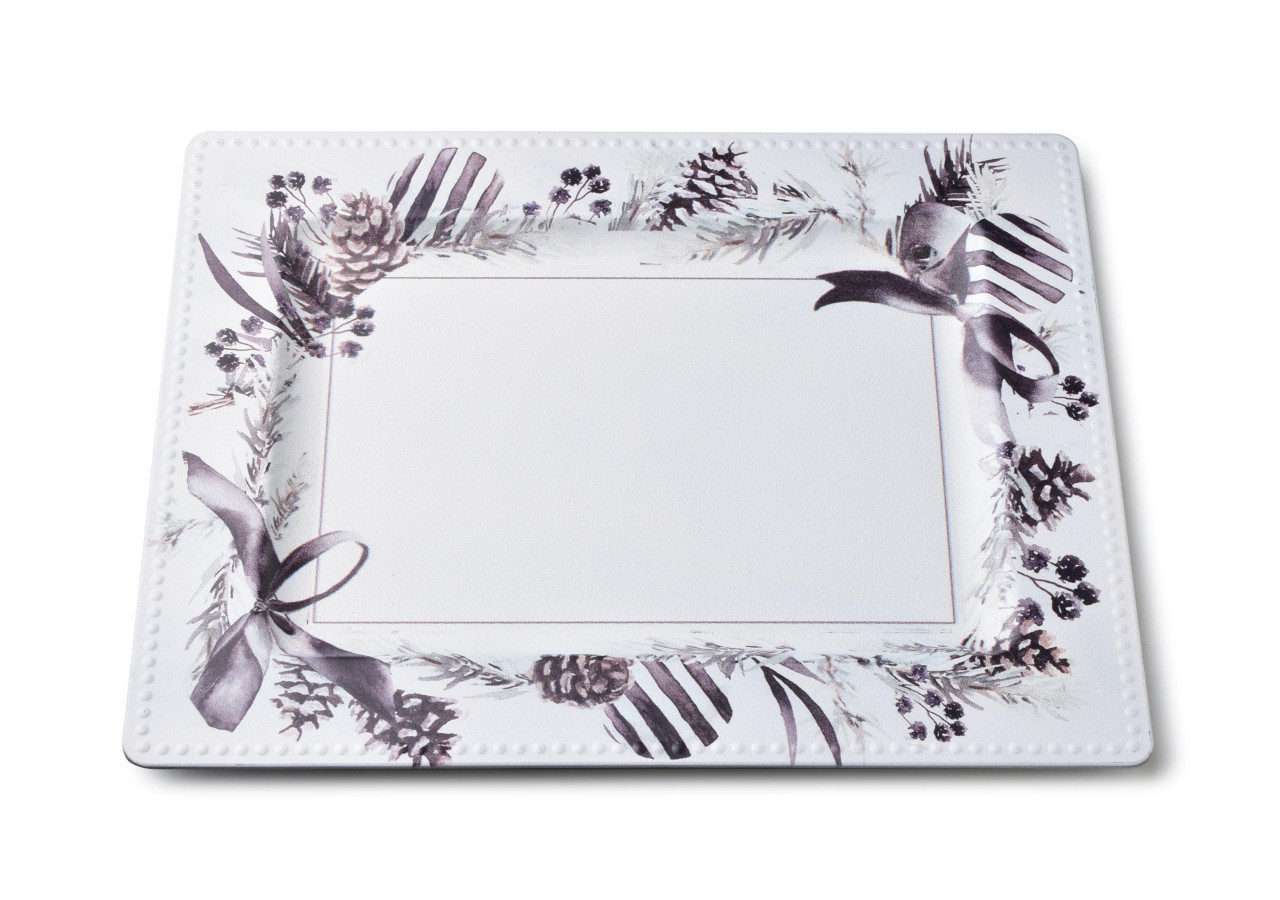 Support décoratif festif BLANCHE - 31,5x25xh1,5cm pratique - HTOS9448-SW-PRO - Mondex