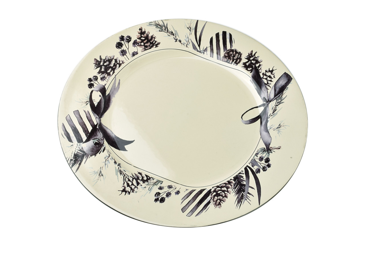 Sous-assiette BLANCHE FESTIVE - Décoratif 33 x 2 cm - HTOS9561-SW-PRO - Mondex