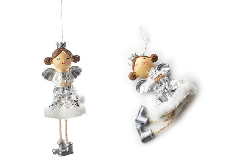 Suspension SANTA LILA - Boule Fille 18x7cm - HIWJ1466SW-PROM - Mondex