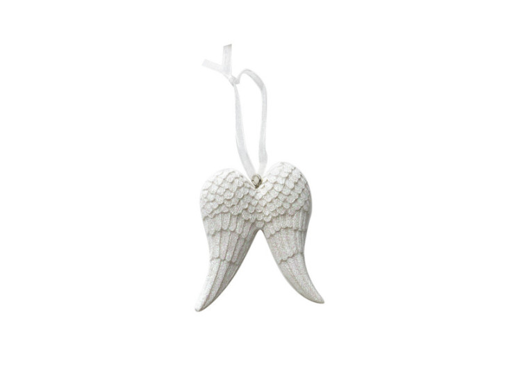 Suspension SANTA LILA - Boule décorative 1,7x7,5xh6,5cm avec ailes - HIWJ1589-SW - Mondex