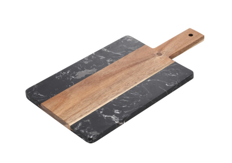 Planche de Service Modern Kitchen - 38 x 18 cm en Bois d'Acacia et Marbre - HTXD0087 - Allesken