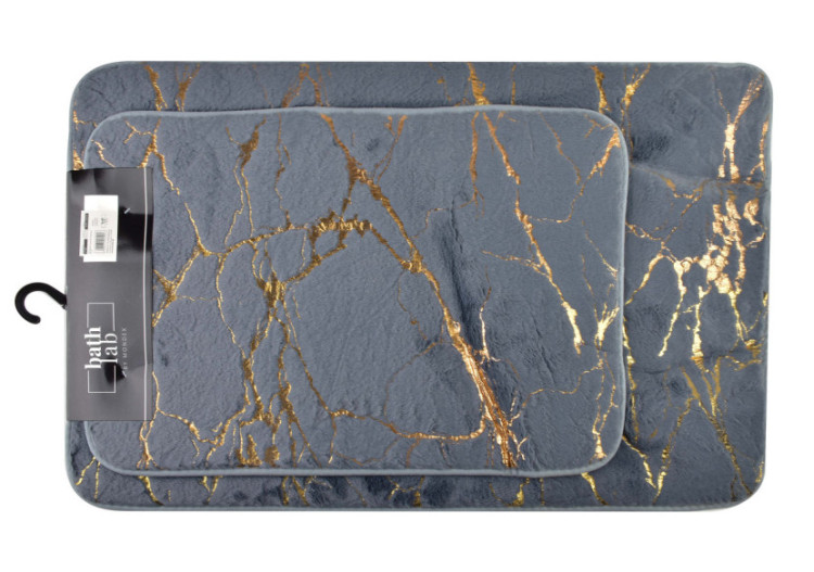 Set de Tapis de Bain ZAC - 2 pièces 40x60/50x80cm, Confort et Style - HTUA9294 - Bathlab By Mondex