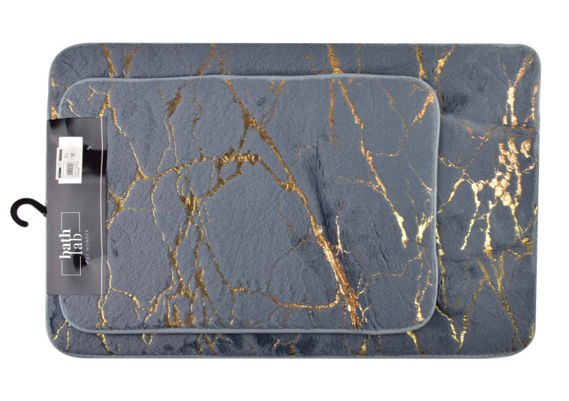 Set de Tapis de Bain ZAC - 2 pièces 40x60/50x80cm, Confort et Style - HTUA9294 - Bathlab By Mondex