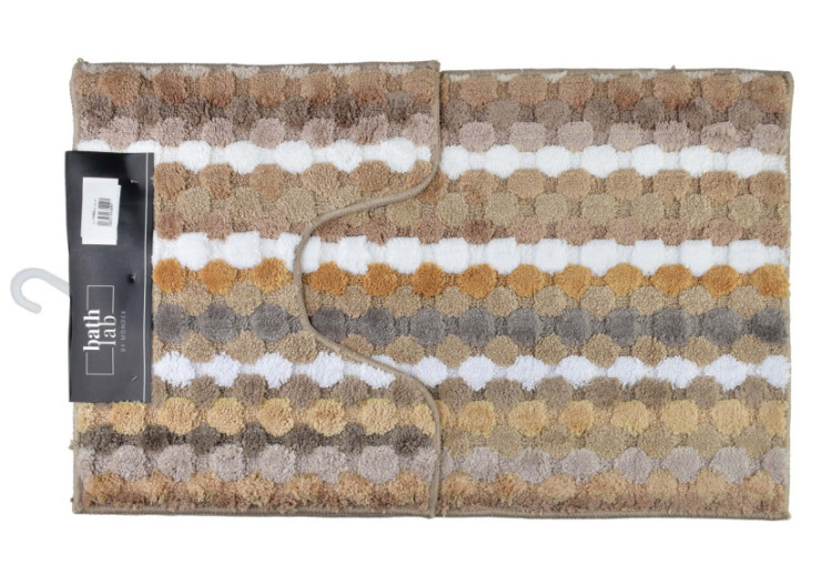 Ensemble de Tapis ZAC - 50x90cm et 50x40cm rayé - HTUA0047 - Bathlab By Mondex