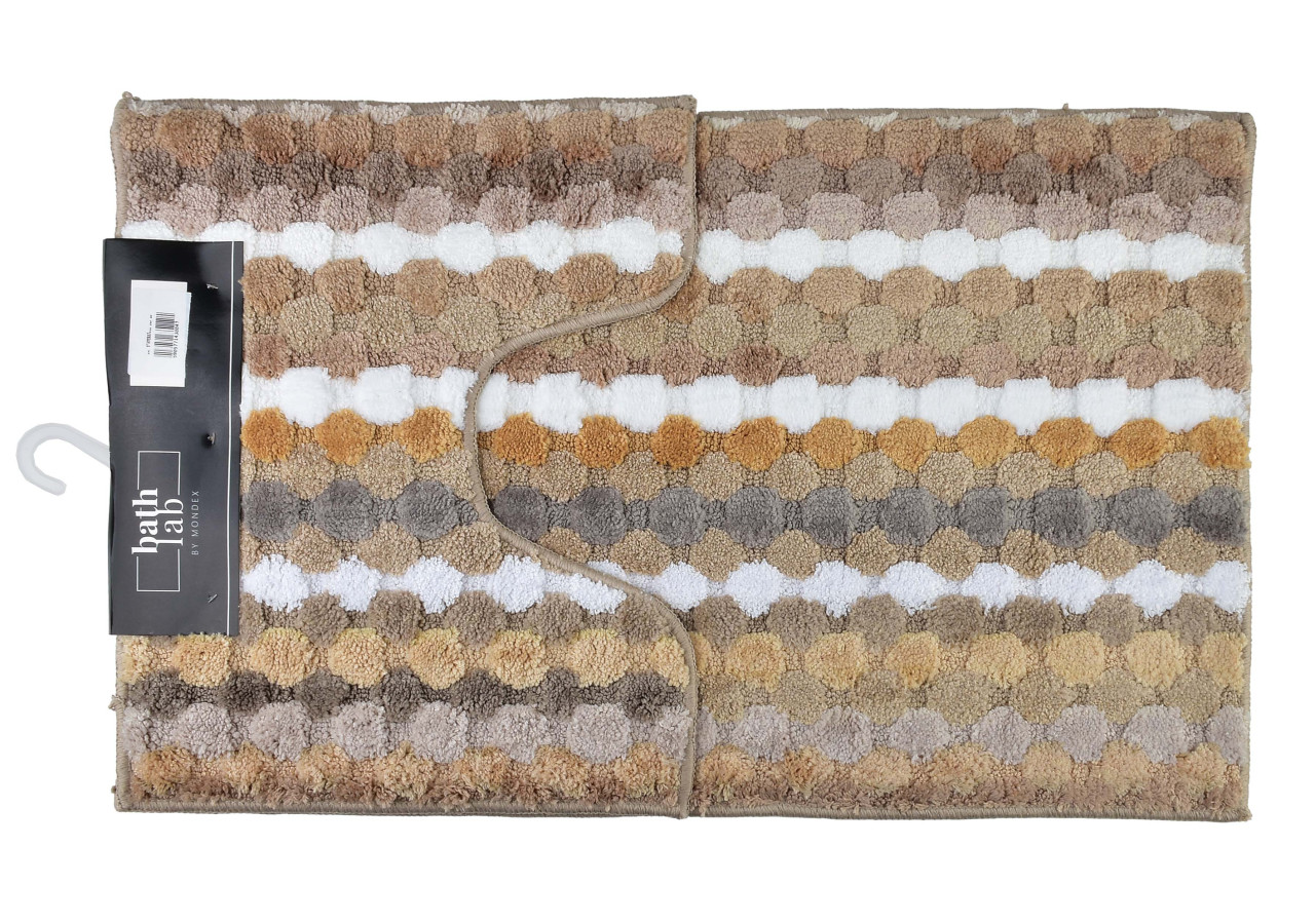 Ensemble de Tapis ZAC - 50x90cm et 50x40cm rayé - HTUA0047 - Bathlab By Mondex