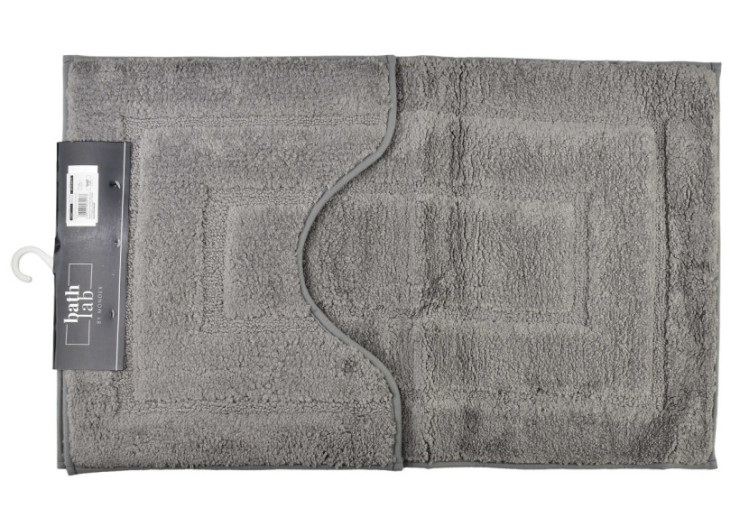Tapis de Bain ZAC - Ensemble de 2 tapis 50x40cm et 50x80cm en gris - HTUA0177 - Bathlab By Mondex