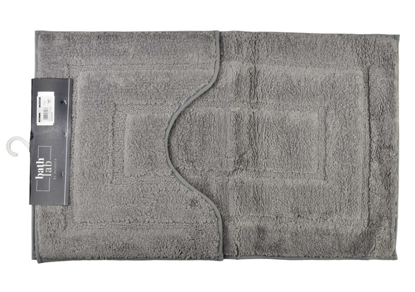 Tapis de Bain ZAC - Ensemble de 2 tapis 50x40cm et 50x80cm en gris - HTUA0177 - Bathlab By Mondex Tapis de Bain ZAC - Ensemble de 2 tapis 50x40cm et 50x80cm en gris - HTUA0177 - Bathlab By Mondex