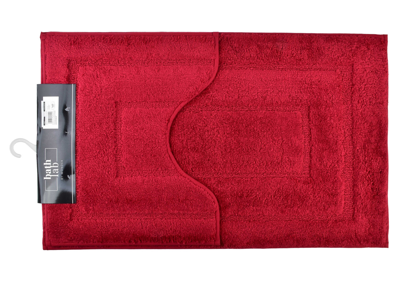 Tapis de Bain ZAC - Ensemble de 2 tapis 50x40cm et 50x80cm en rouge - HTUA0191 - Bathlab By Mondex
