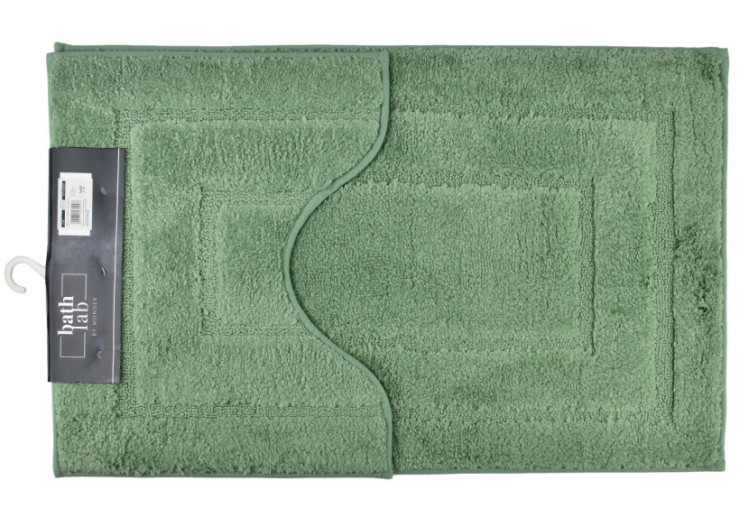 Tapis de Bain ZAC - Ensemble de 2 tapis 50x40cm et 50x80cm en vert clair - HTUA0207 - Bathlab By Mondex