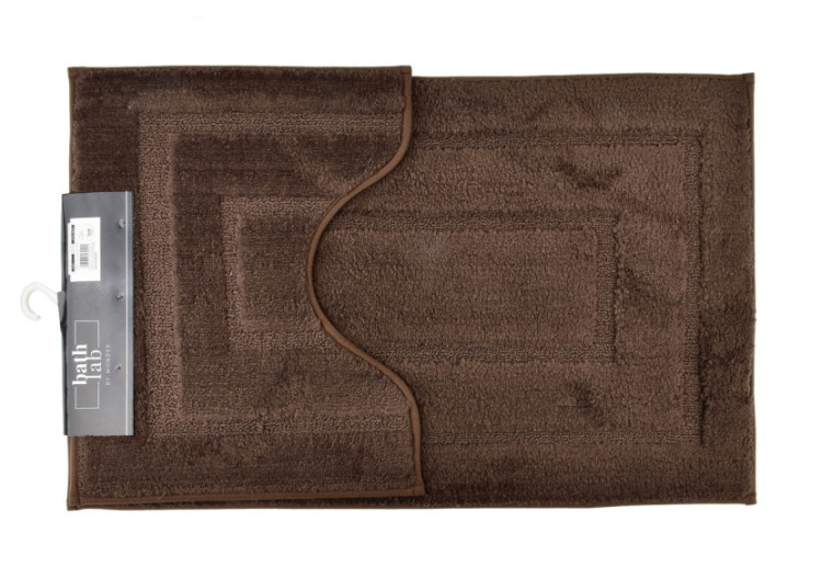 Ensemble de Tapis de Bain ZAC - 50x40/50x80cm, Brun Élégant - HTUA0221 - Bathlab By Mondex