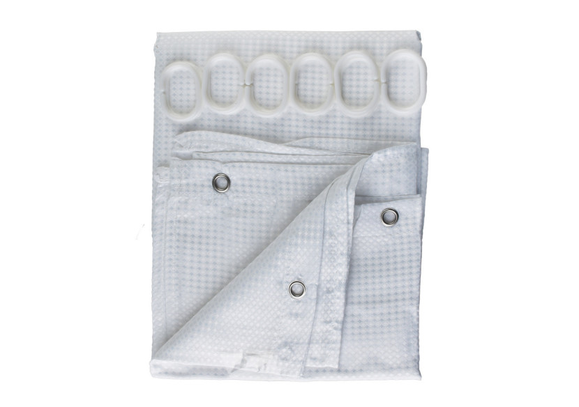 Rideau de Douche ZAC WHITE - 180x180cm avec 12 oeillets - HTUA0733 - Bathlab By Mondex Rideau de Douche ZAC WHITE - 180x180cm avec 12 oeillets - HTUA0733 - Bathlab By Mondex