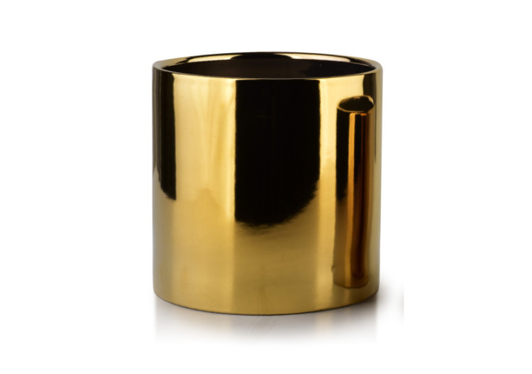 Cache-pot NEVA GOLD - H15x14cm en doré - HTYE0669-PROM - Mondex