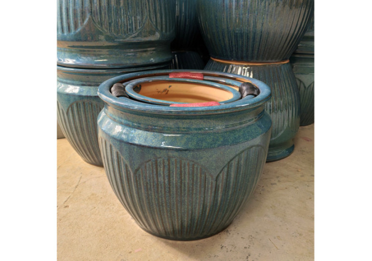 NEVA BLUE Komplet 3 osnónków céramiques - Design chic et moderne - HTYE6865 - Mondex