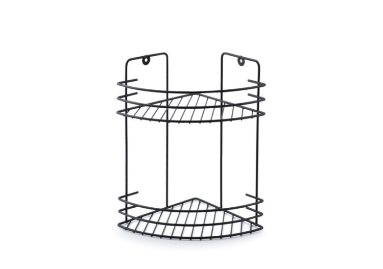 Étagère de salle de bain CARL BLACK - 2 niveaux, 30 x 19 x 19 cm - HTWM2550 - Bathlab By Mondex