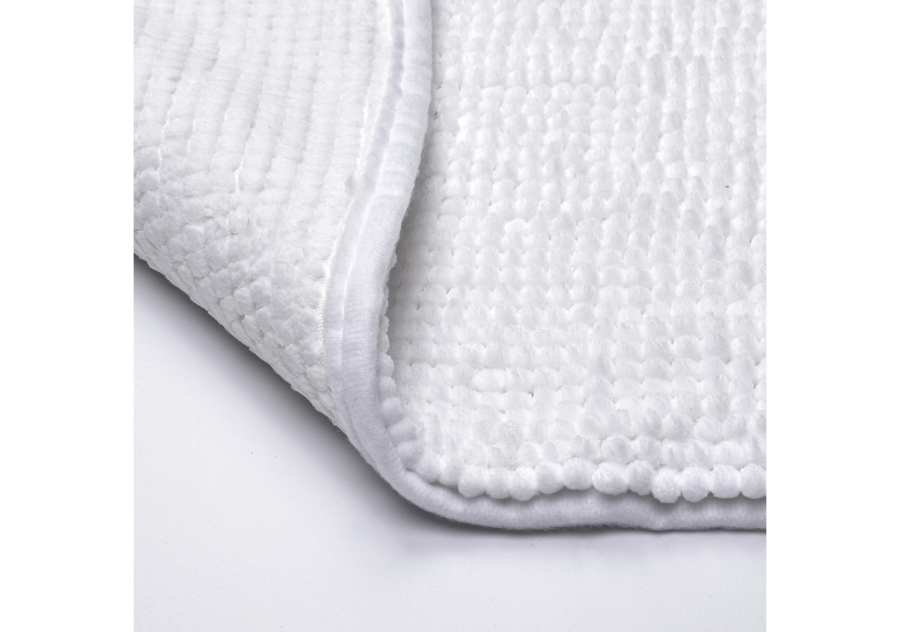 Tapis de bain ZAC WHITE - 50x80cm, doux et chic - HTWM5049-PROM - Bathlab By Mondex