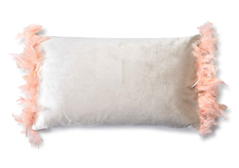 Poduszka LORETA BEIGE - 50x30cm, velours - HTYG2772-PROM - Mondex