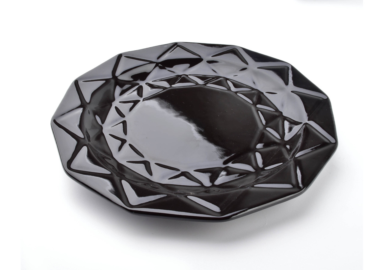 Assiette à dîner ADEL BLACK - Céramique 24cm - HTPS2696-PROM - Affekdesign By Mondex