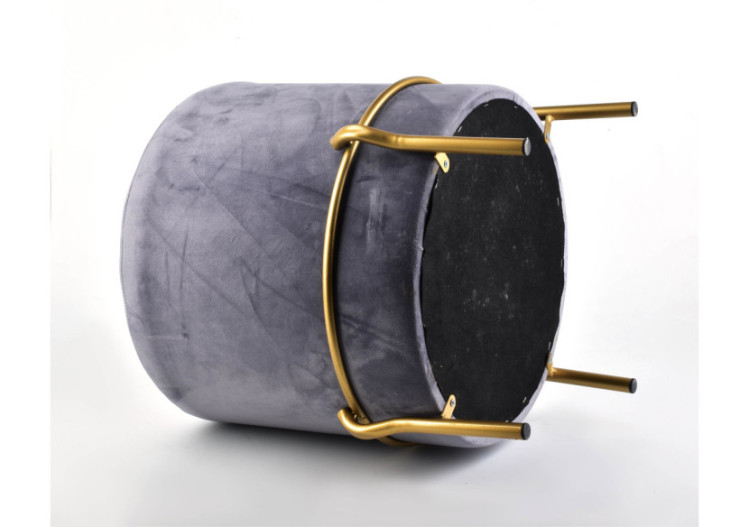 Pouf LILY - Gris foncé 42cm x 46cm avec support doré - HTYG7998 - Mondex 2