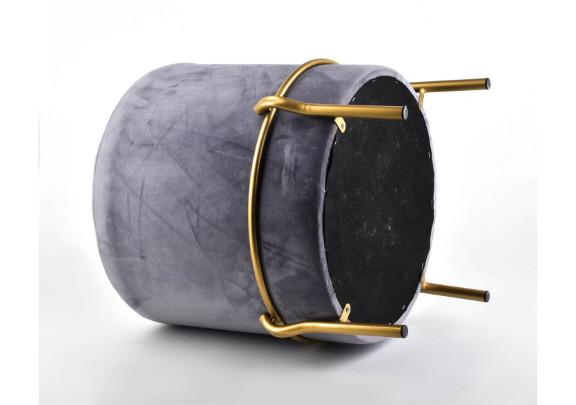 Pouf LILY - Gris foncé 42cm x 46cm avec support doré - HTYG7998 - Mondex