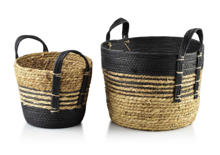 Panier BALI - Set de 2 en Herbe Marine, Style Boho - HIWB2817-PROM - Mondex