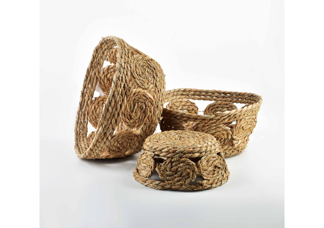 Panier BALI XL - Panier en osier naturel 30x15 cm pour déco boho - HIWB3036-PROM - Mondex