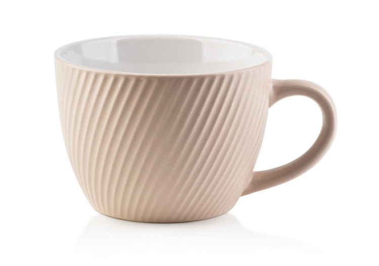Mug SALLY LINES BEIGE - 480ml en céramique - HTPS5085-PROM - Affekdesign By Mondex