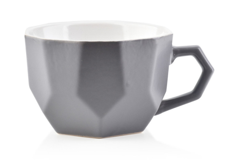 Mug SALLY GEO GREY - Céramique 450ml 12x15xh7.8cm - HTPS5221-PROM - Affekdesign By Mondex