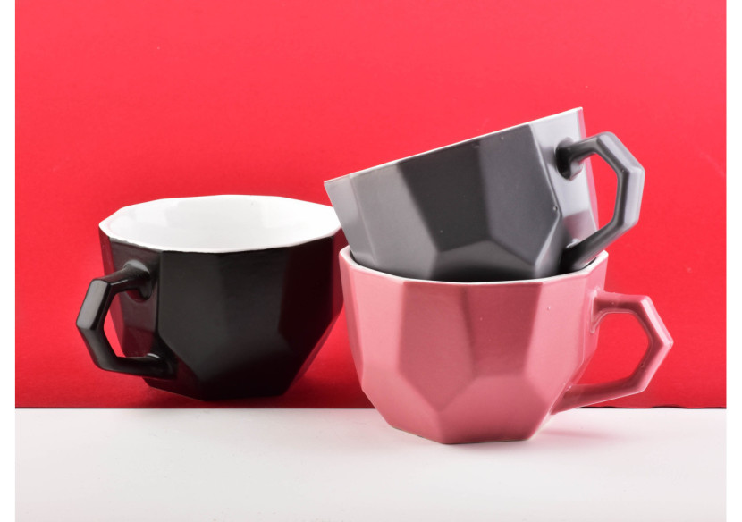 Mug SALLY GEO GREY - Céramique 450ml 12x15xh7.8cm - HTPS5221-PROM - Affekdesign By Mondex Mug SALLY GEO GREY - Céramique 450ml 12x15xh7.8cm - HTPS5221-PROM - Affekdesign By Mondex