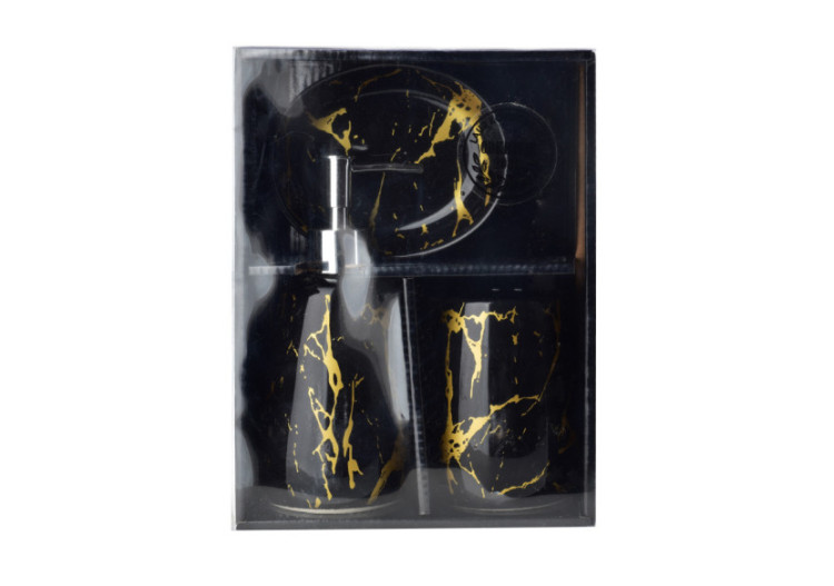 Set de Salle de Bain ODETTE - Accessoires en céramique 360ml - HTWM5290 - Bathlab By Mondex 2