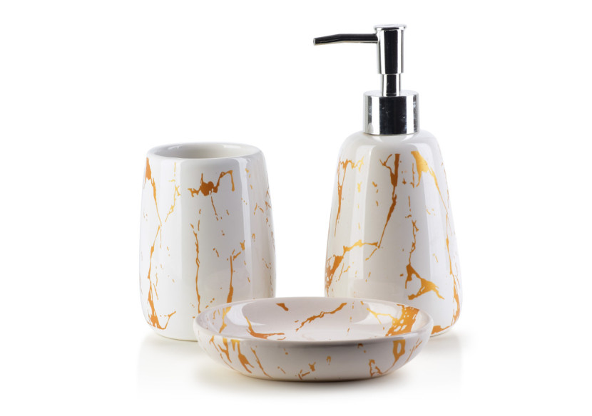 Set de salle de bain ODETTE - 360ml en céramique - HTWM5306 - Bathlab By Mondex Set de salle de bain ODETTE - 360ml en céramique - HTWM5306 - Bathlab By Mondex