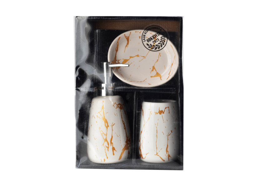 Set de salle de bain ODETTE - 360ml en céramique - HTWM5306 - Bathlab By Mondex Set de salle de bain ODETTE - 360ml en céramique - HTWM5306 - Bathlab By Mondex