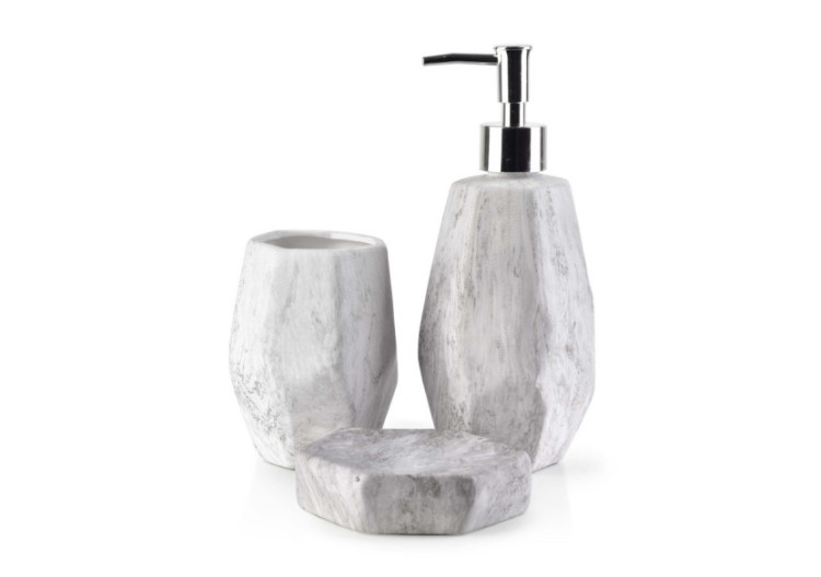 Set de salle de bain ODETTE NATURAL - 480ml mat - HTWM5337 - Bathlab By Mondex