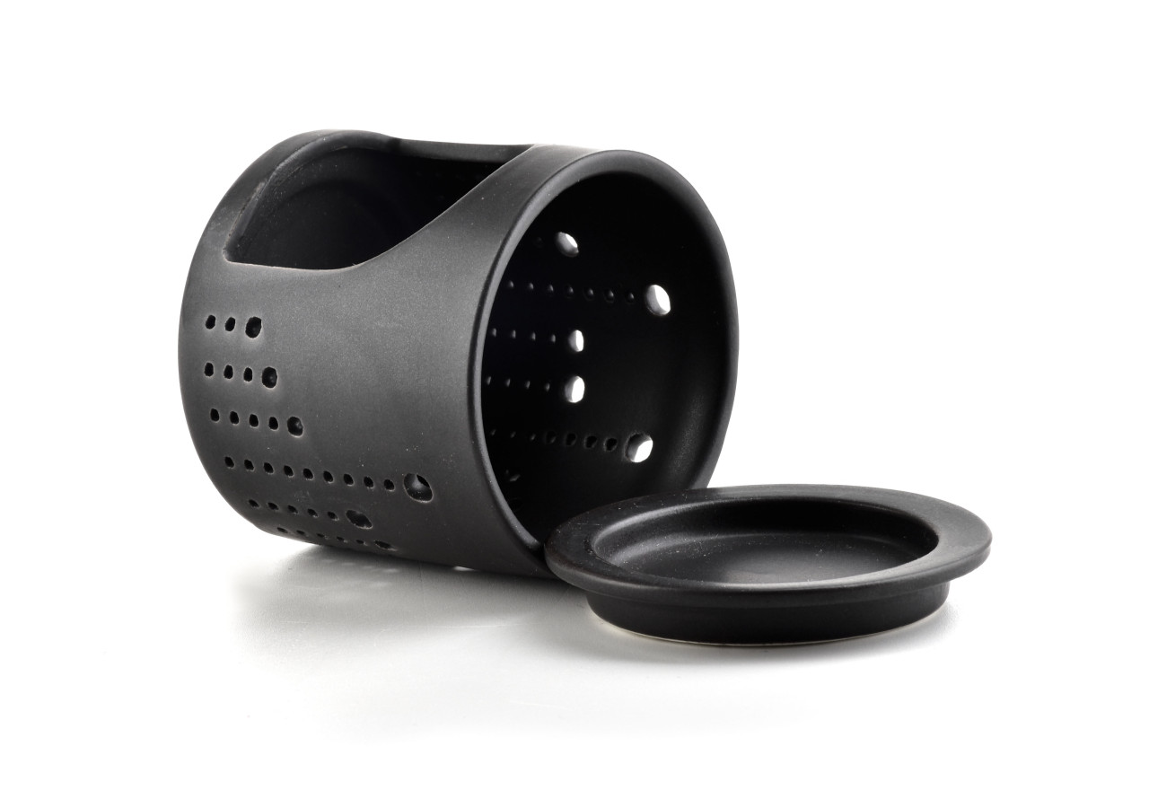 Brûleur d'huiles essentielles VESTA - Céramique noire 7,3x7,5cm - HTTP4187 - Mondex