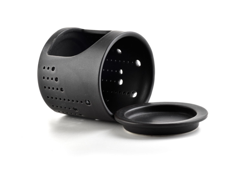 Brûleur d'huiles essentielles VESTA - Céramique noire 7,3x7,5cm - HTTP4187 - Mondex