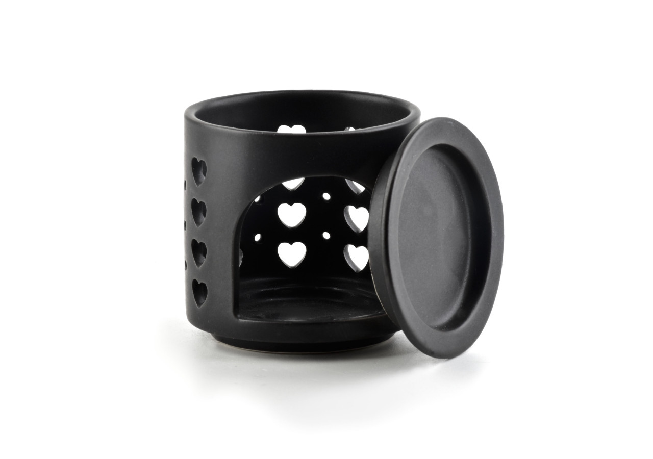 Brûleur d'huiles essentielles VESTA - Céramique noire 7,3x7,5cm - HTTP4279 - Mondex