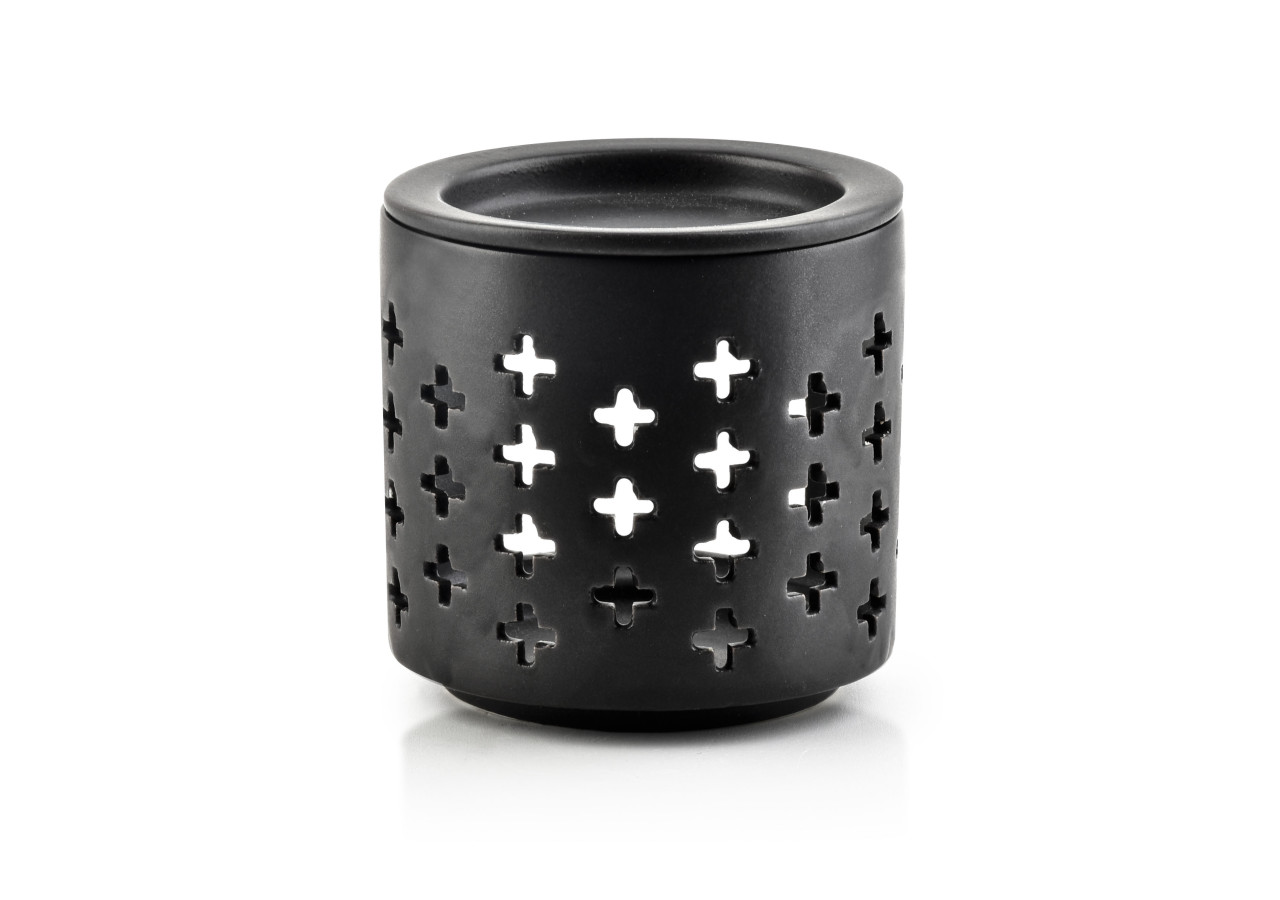 Brûleur d'huiles essentielles VESTA - Céramique noire 7,3x7,5cm - HTTP4286 - Mondex