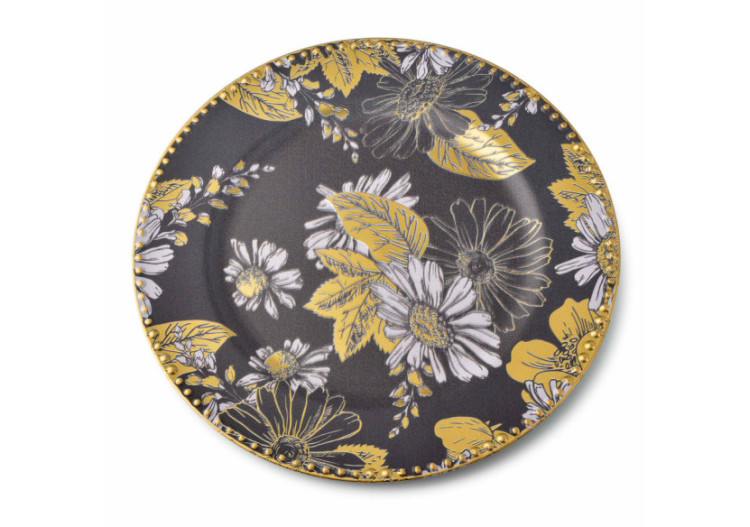 Sous-assiette décorative BLANCHE - Plastique 33 x 33 x 2cm - HTOS8710-PROM - Mondex