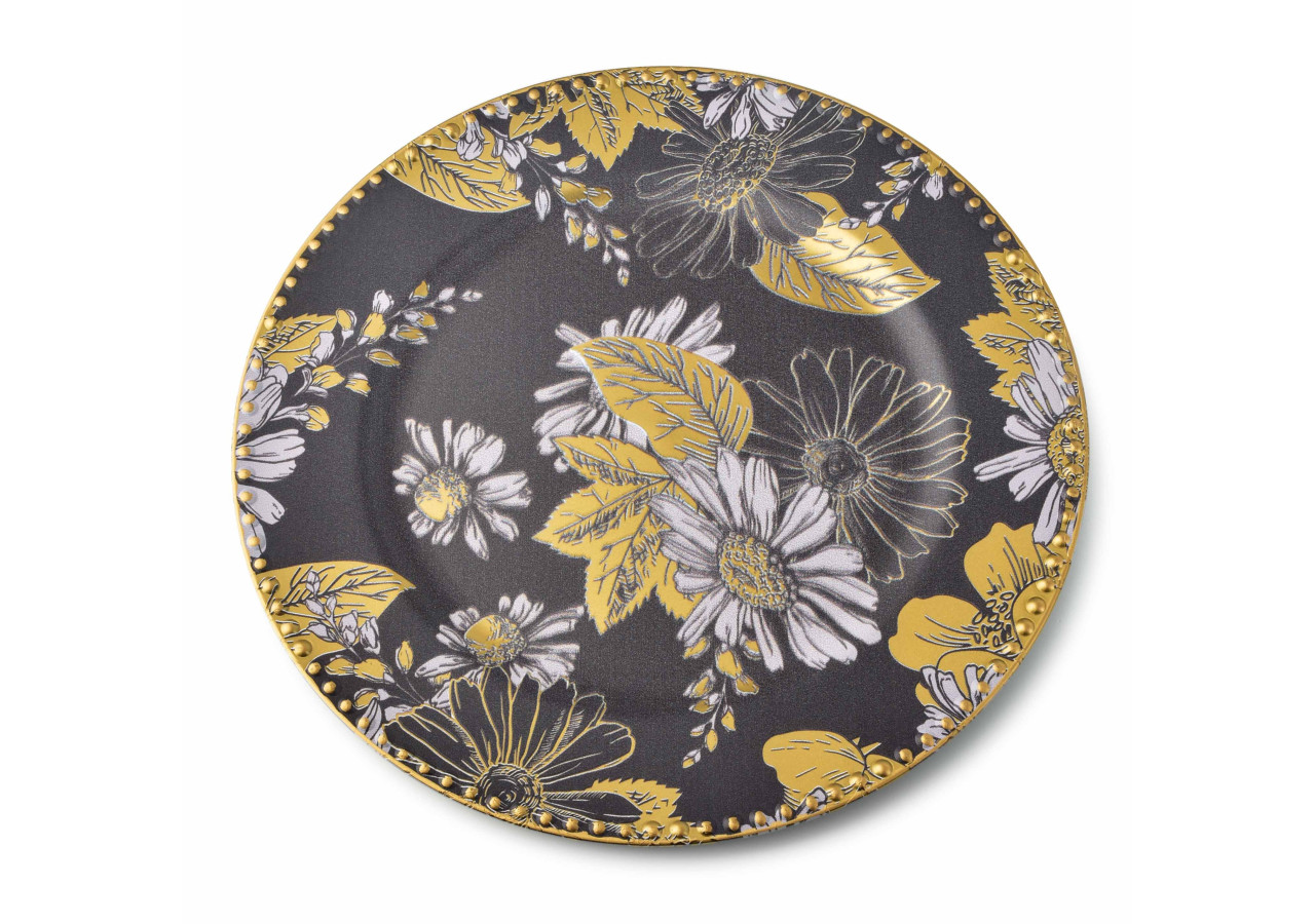 Sous-assiette décorative BLANCHE - Plastique 33 x 33 x 2cm - HTOS8710-PROM - Mondex