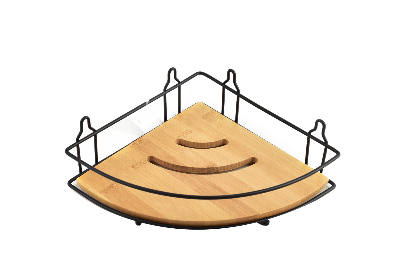 Étagère de salle de bain CARL BAMBOO - 1 niveau, 6.5 x 19 x 20 cm - HTWM9939 - Bathlab By Mondex
