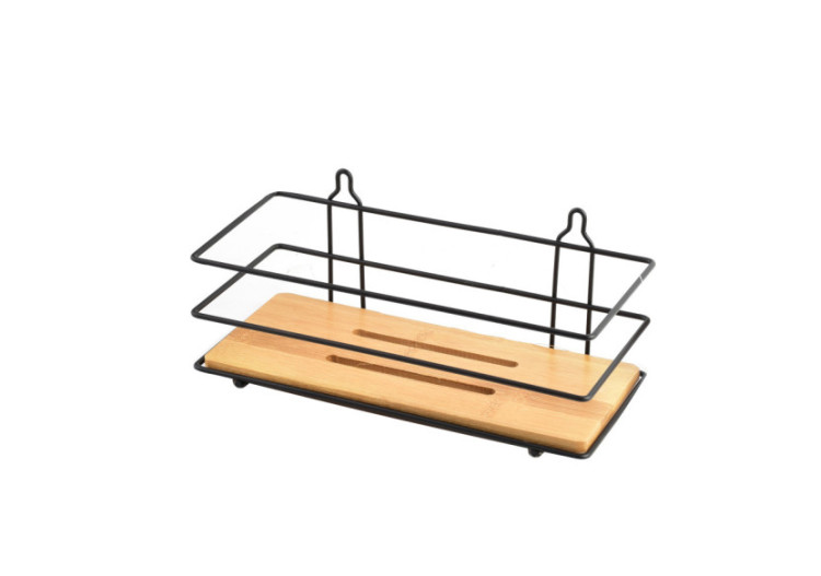 Étagère de salle de bain CARL BAMBOO - 1 niveau, 8 x 11 x 26 cm - HTWM9953 - Bathlab By Mondex