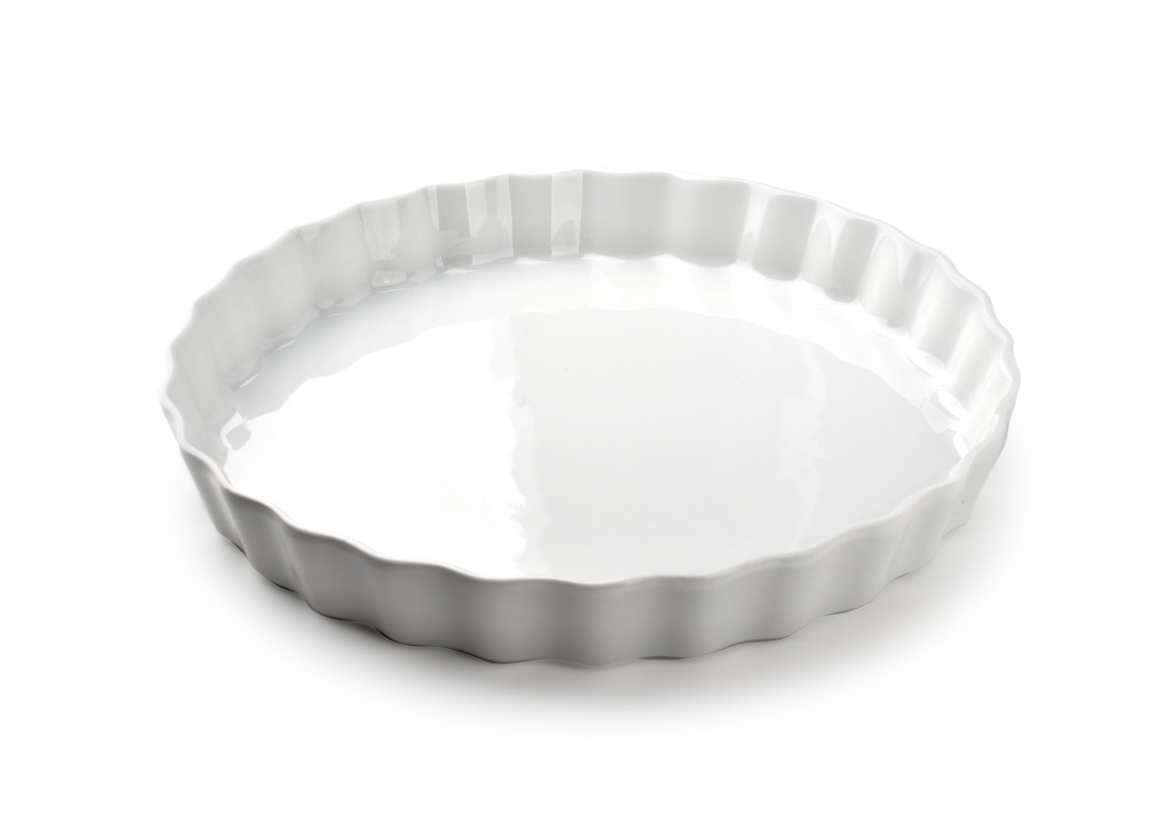 Plat à Tarte BASIC - Porcelaine blanche 30 x 4 cm - HTNA0225 - Mondex