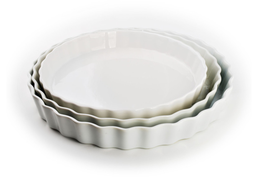Plat à Tarte BASIC - Porcelaine blanche 30 x 4 cm - HTNA0225 - Mondex