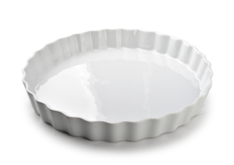 Plat à Tarte BASIC - Porcelaine blanche 32 x 4,5 cm - HTNA0232 - Mondex