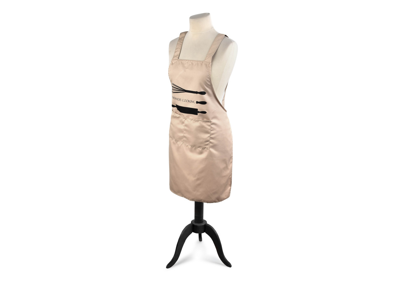 Tablier MATHILDE BEIGE - 74 x 70 cm avec 2 poches - HTXA1956-PROM - Cookini By Mondex