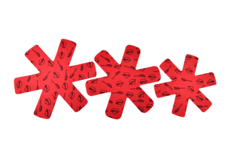 Set de 3 Protecteurs pour Casseroles Cookini - 28, 33, 35cm, Rouge - HTXA2083-CX - Cookini By Mondex